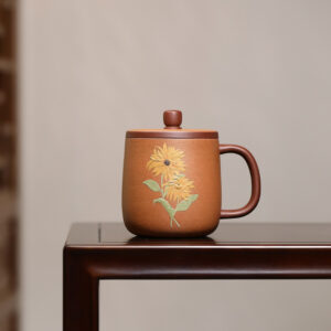 wsxc1770561151155_0 Lidded Cup | Clay Painting | Sunflower|向日葵|380ml