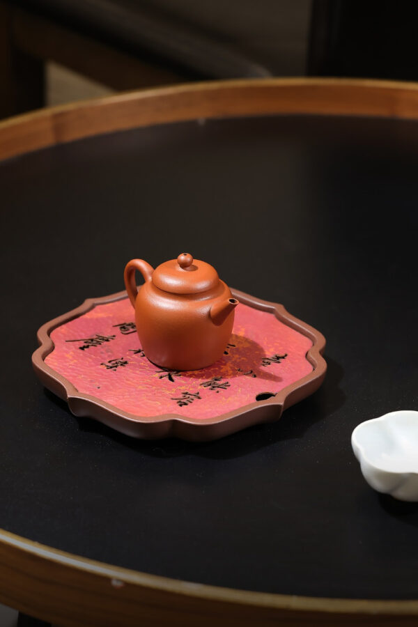 wsxc1778616575751_3 雜件|乾泡台|海棠|紫泥|手工錘紋銅片|20cm 2.5cm