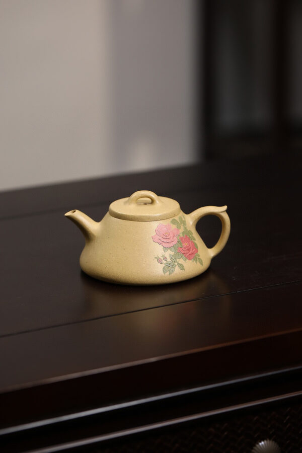 wsxc1778925764998_2 小精品|泥繪薔薇花|石瓢|本山綠泥|130ml|內推孔|俞永清