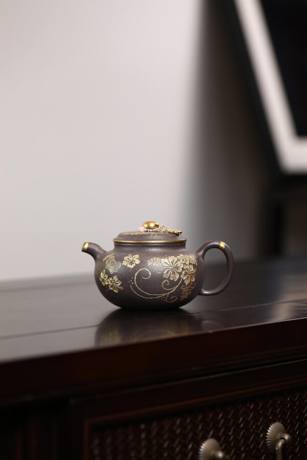 傳統款｜刻繪｜仿古｜青灰泥｜195ml｜內推孔｜描金刻繪｜許路路