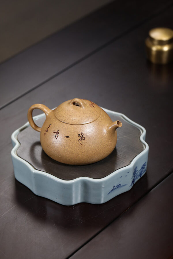 小精品｜刻繪｜乳瓢 段泥｜130cc｜刻梅花｜內推孔