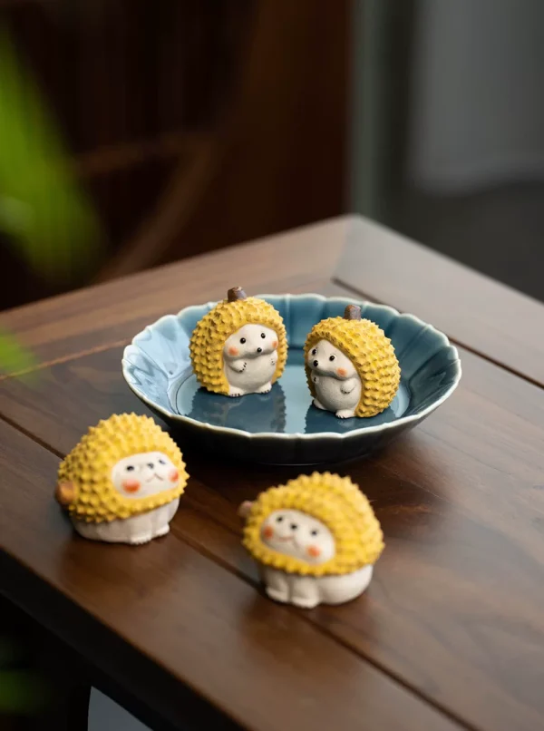 Yixing Zisha Tea Pet｜ Durian Hedgehog｜Premium Cultivable Cute Creative Ceramic Ornament｜榴莲刺猬