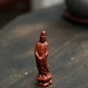 Yixing Raw Ore Da Hong Pao Zisha Ornament｜Guanyin Sculpture｜ Tea Pet & Home Decoration