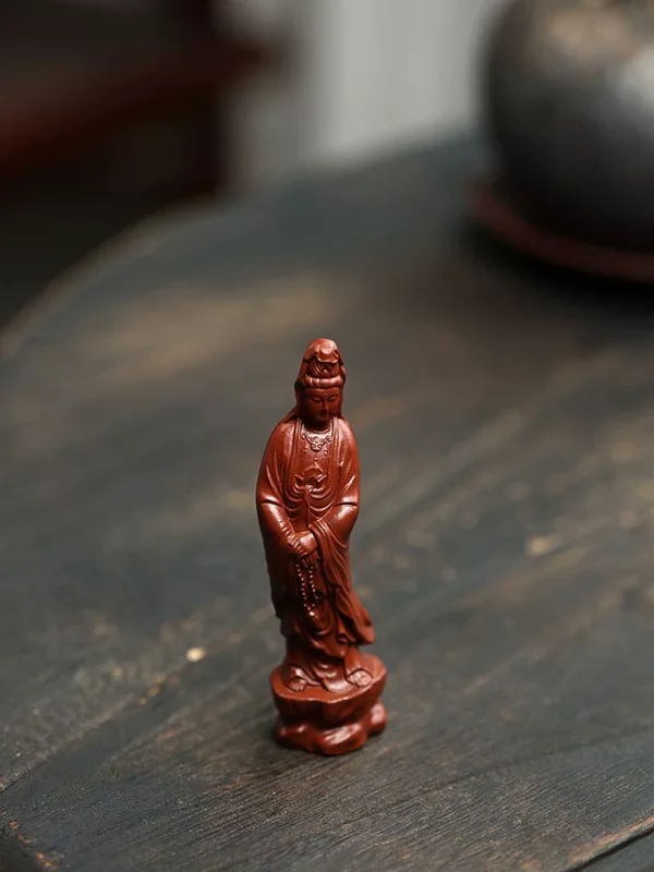 Yixing Raw Ore Da Hong Pao Zisha Ornament｜Guanyin Sculpture｜ Tea Pet & Home Decoration