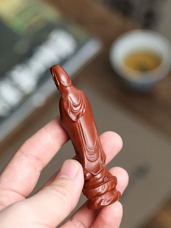Yixing Raw Ore Da Hong Pao Zisha Ornament｜Guanyin Sculpture｜ Tea Pet & Home Decoration