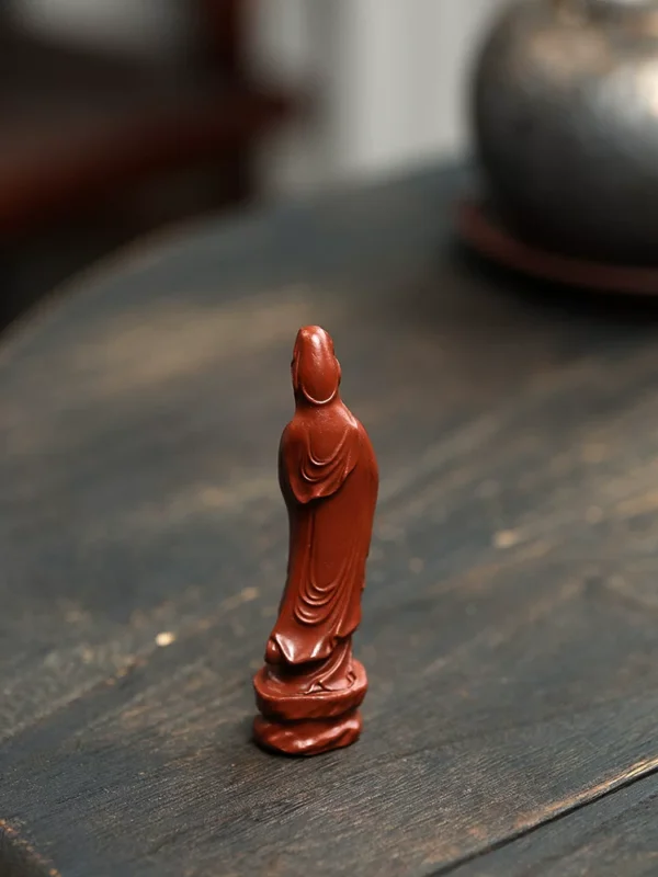 Yixing Raw Ore Da Hong Pao Zisha Ornament｜Guanyin Sculpture｜ Tea Pet & Home Decoration