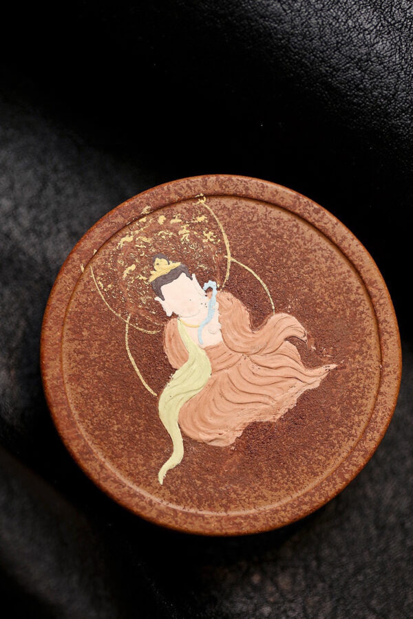 Miscellaneous Ware | Dunhuang Wuxiang Gai Zhi | Duan Clay | diameter 6.5cm | height 1.5cm | slip painting | 盖置