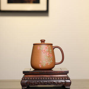 Premium Gaiwan | Slip Painting | Blooming Prosperity | Purple Clay with Jiangpo Clay Slip | 380ml | 繁花似锦