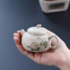 wsxc1791736610571_5 Original Work | Eggplant Shaped Teapot | October Hibiscus | White Jade Duan Clay | 100ml | 十月芙蓉