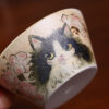 wsxc1791835102712_2 Yixing Zisha Master Cup | Slip-Painted Cats Playing in Spring Stream | Wood-Fired | 90ml | 猫嬉春涧