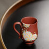 Master Cup | Fine Relief Painted Hydrangea Master Cup Qing Cement Clay | 170ml | 绣球花